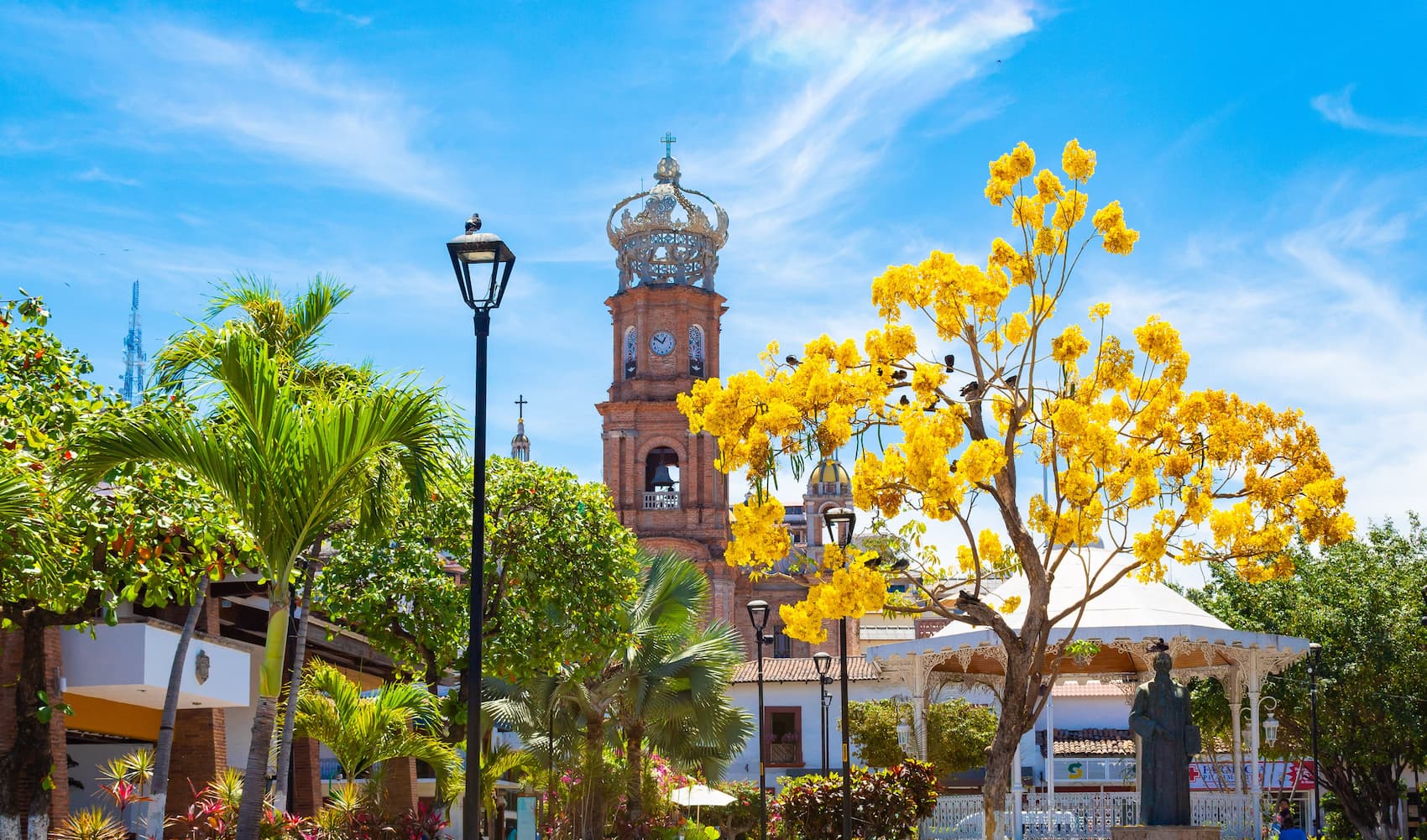 plaza in romantic zone of puerto vallarta's old town