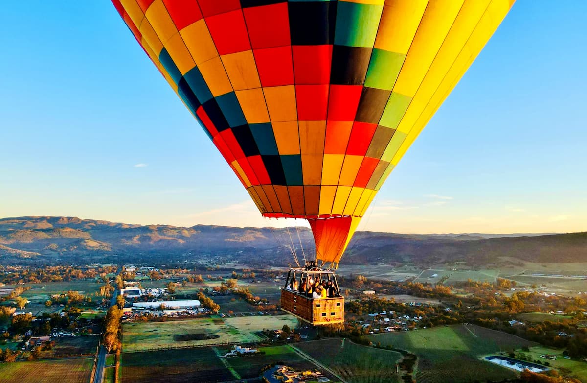 hot air balloon rides california wine country
